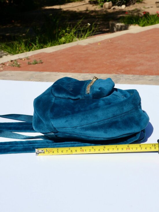 Juicy Couture Teal Velvet Mini Backpack with Crystal Logo main image 7